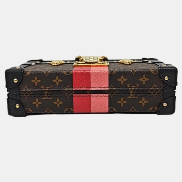 Rare! Louis Vuitton Petite Malle Handbag Limited Edition Stripes Monogram Canvas - Picture 4 of 16